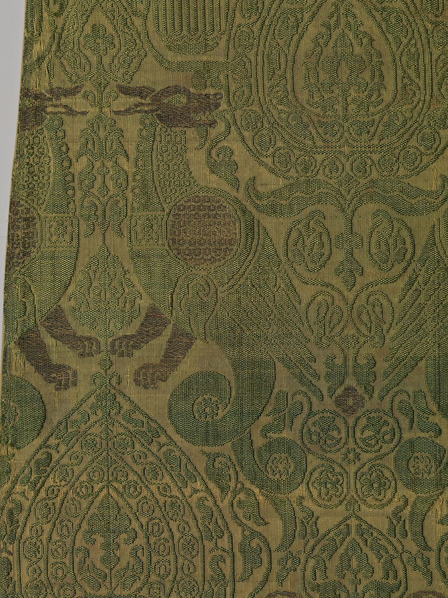 Textile with Brocade, Silk, gold thread, Italian