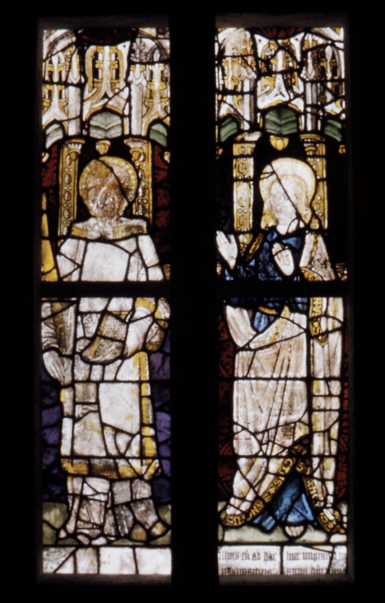 Composite Window of English Stained Glass, Pot-metal, white glass, vitreous paint, silver stain, British