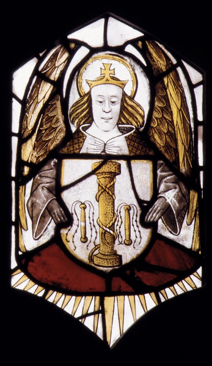 Composite Window of English Stained Glass, Pot-metal, white glass, vitreous paint, silver stain, British