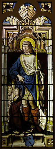 Stained Glass Panel with Saint Roch, the van Merle Family Arms and a Donor