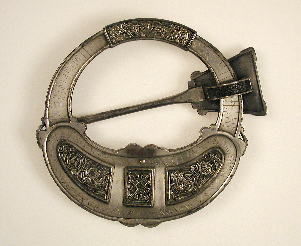 Brooch, Silver gilt, glass cabochons, Scottish