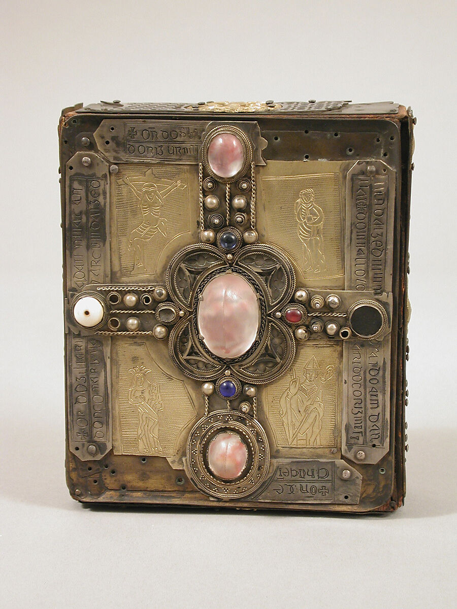 Book or Shrine, Cumdach of the Stowe Missal, Wood, brass, silver gilt, glass cabochons, Irish 