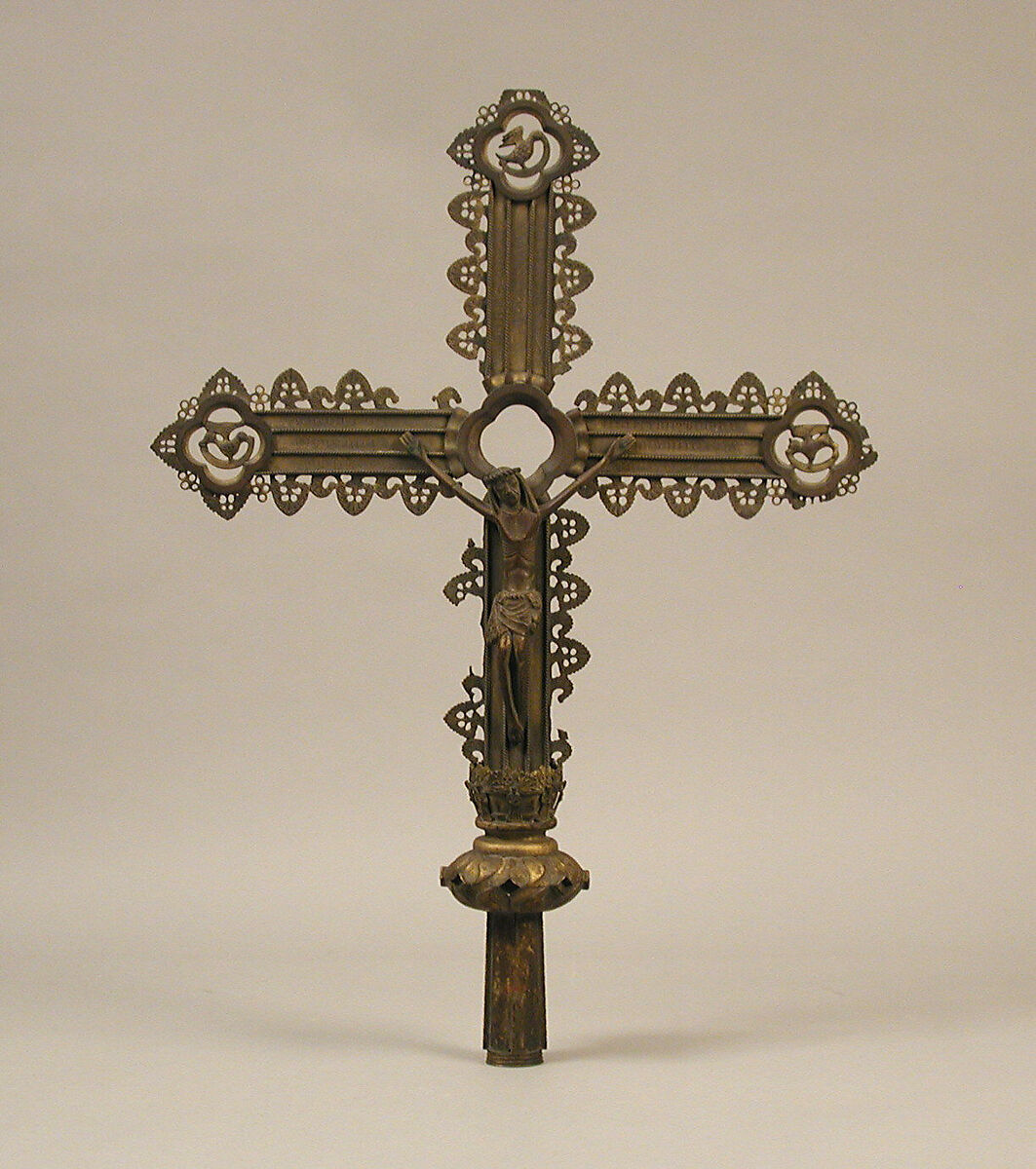 Processional Cross, Brass, gilt, Irish 