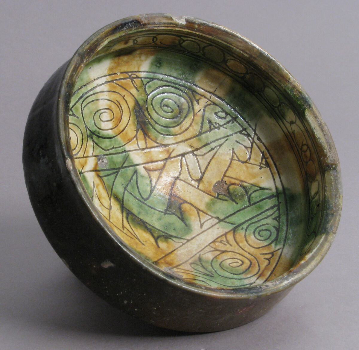 Bowl, Earthenware, glaze, Byzantine 