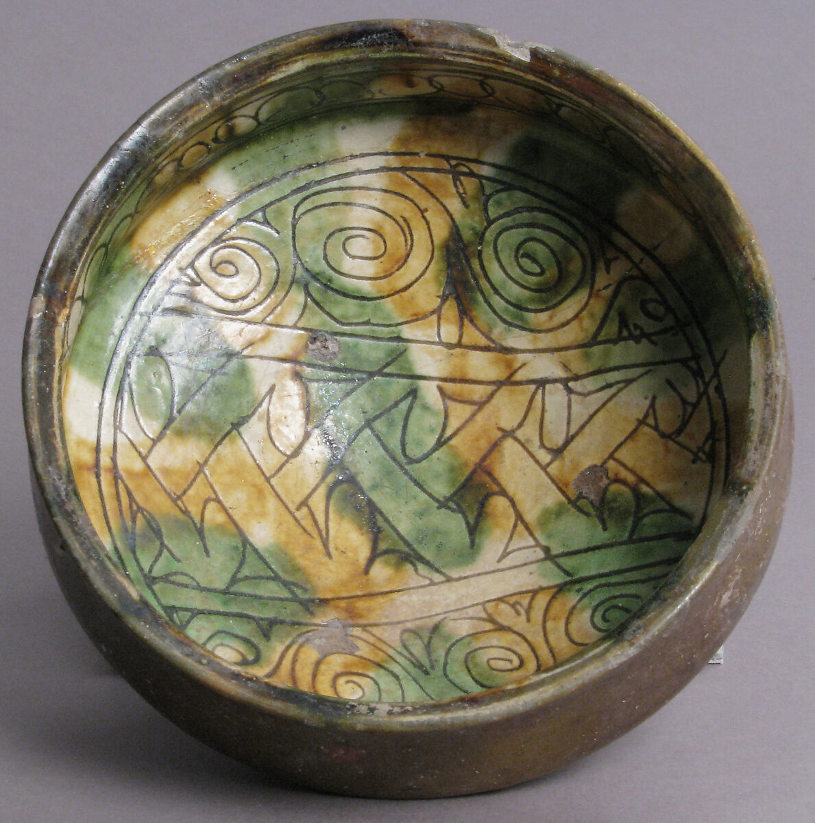 Bowl, Earthenware, glaze, Byzantine
