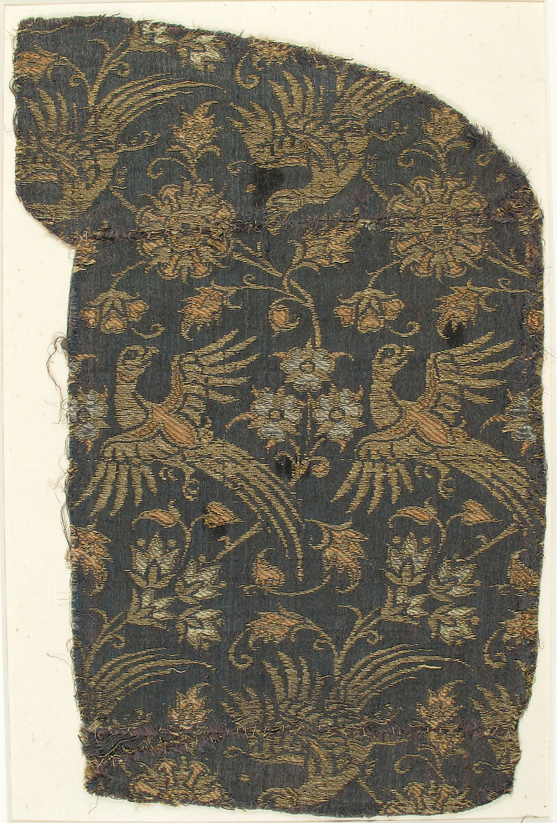 Textile with Brocade, Silk, Linen, Italian 