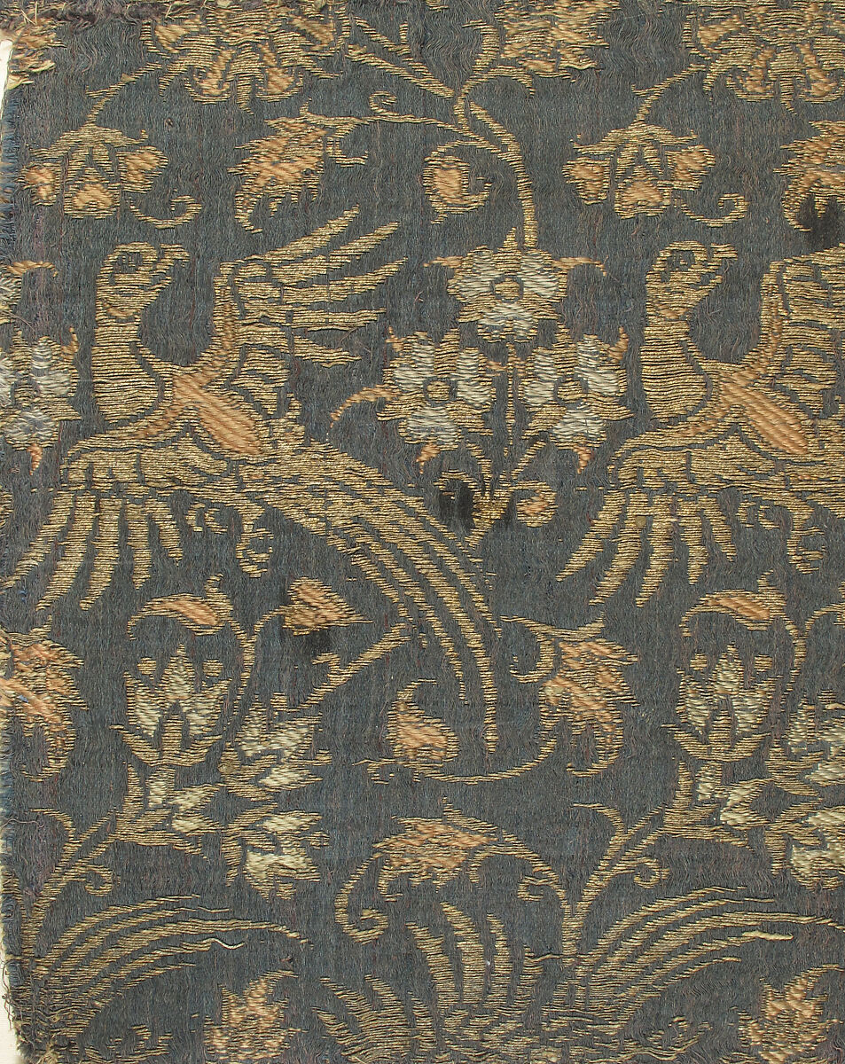 Textile with Brocade, Silk, Linen, Italian