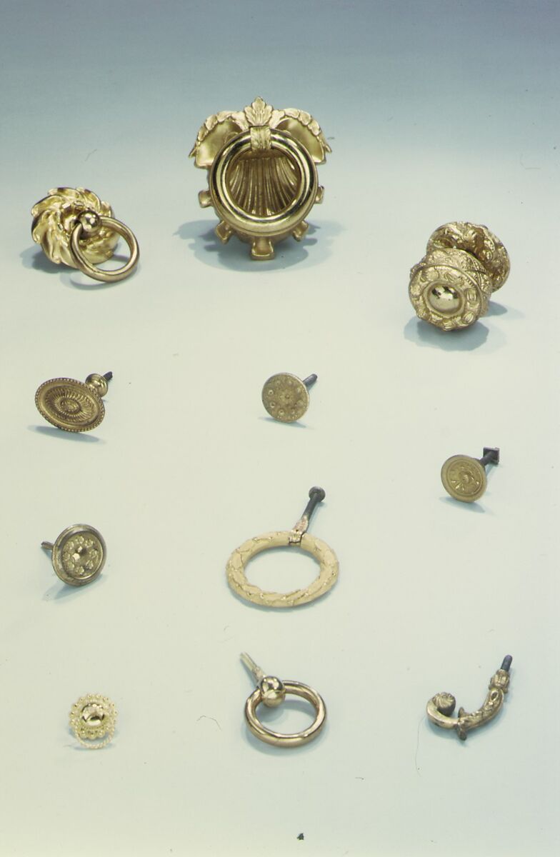 Drawer pull, Henry Kellam Hancock (1816–1851), Cast brass, mercury, gold