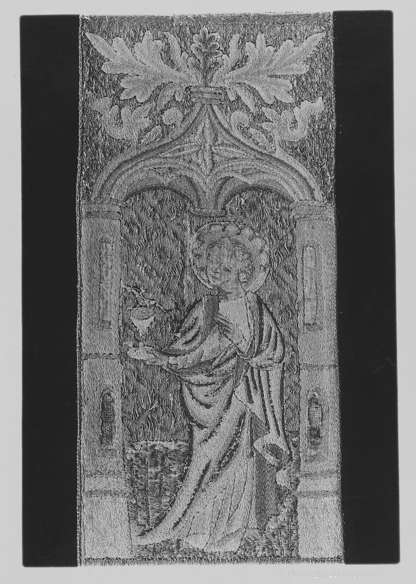 Orphrey, Silk, gold & silver thread, British