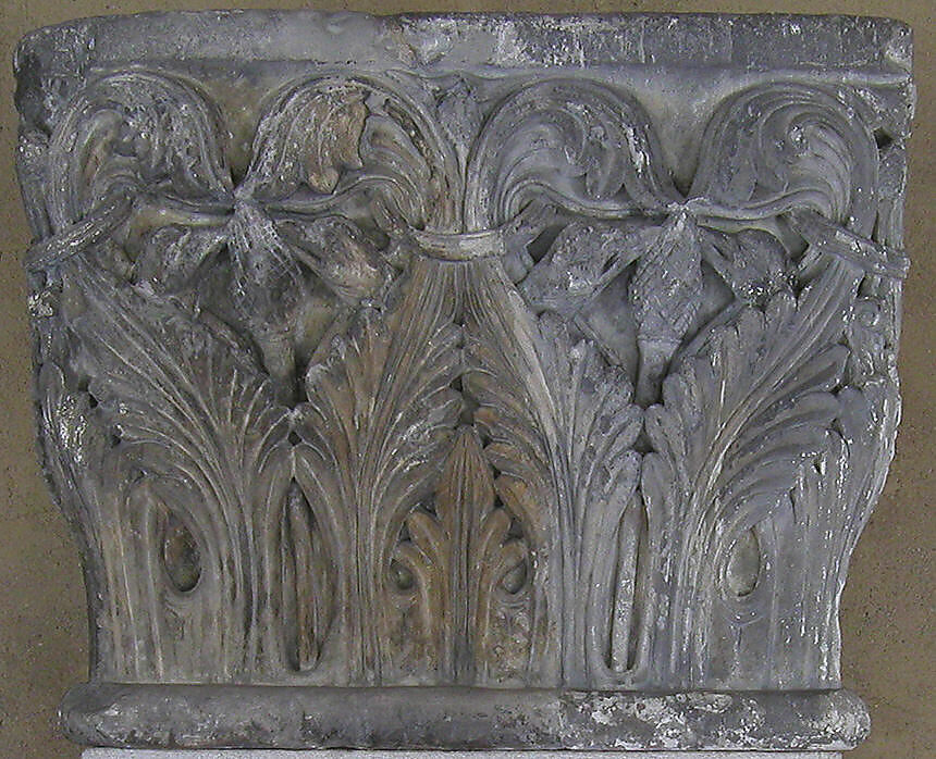 Impost Block with Acanthus Decoration, Limestone, French