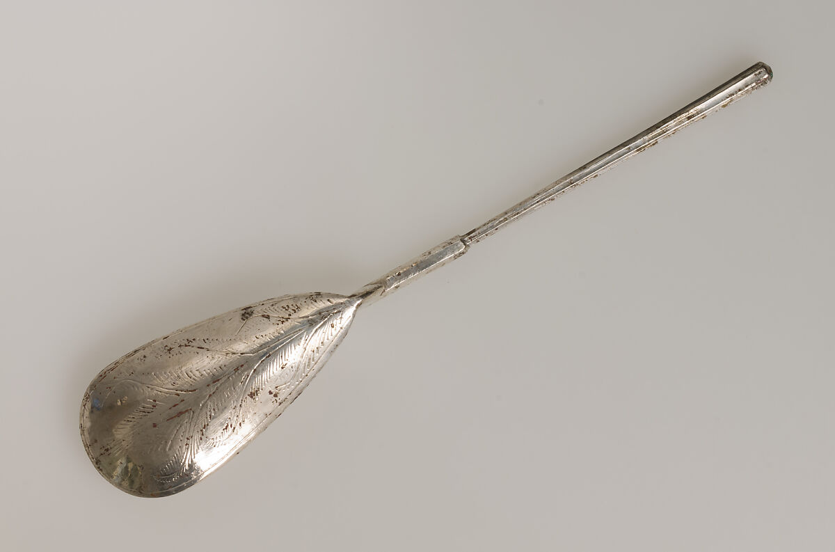 Spoon with Palm Fronds, Silver, Byzantine 