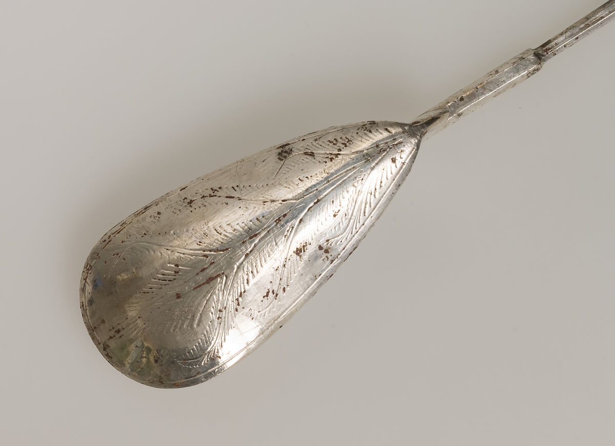 Spoon with Palm Fronds, Silver, Byzantine