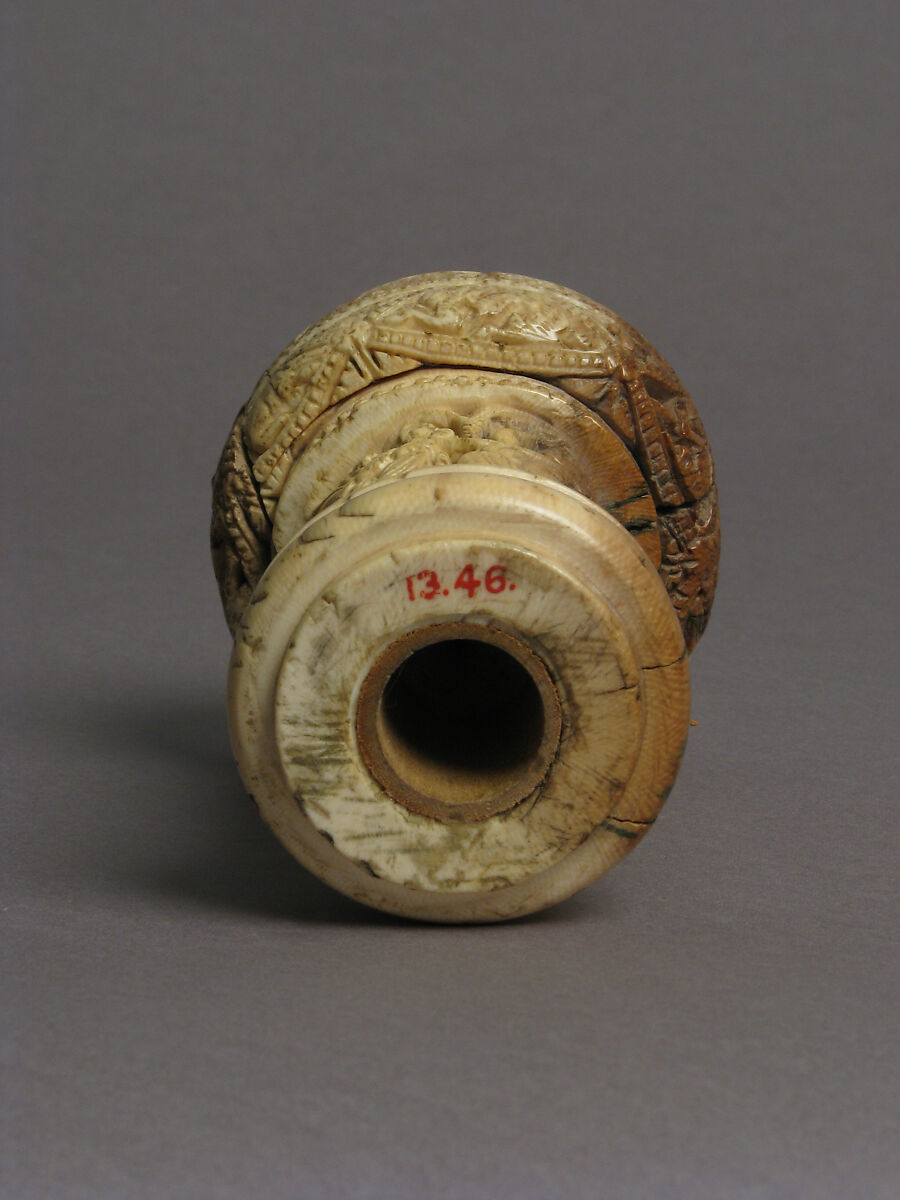 Knob from a Crozier with the Entry into Jerusalem, Elephant ivory, British or North French