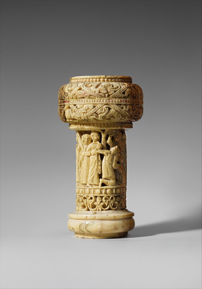 Knob from a Crozier with the Entry into Jerusalem, Elephant ivory, British or North French