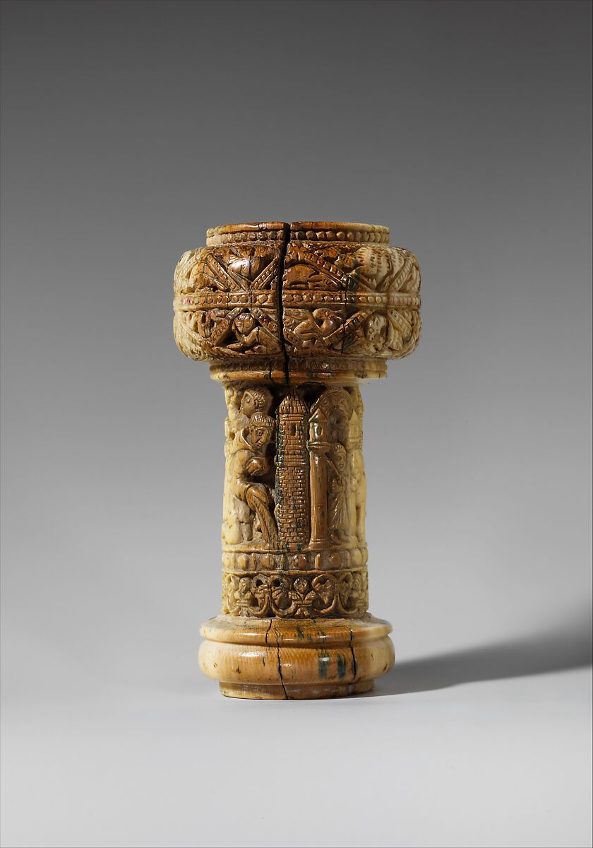 Knob from a Crozier with the Entry into Jerusalem, Elephant ivory, British or North French