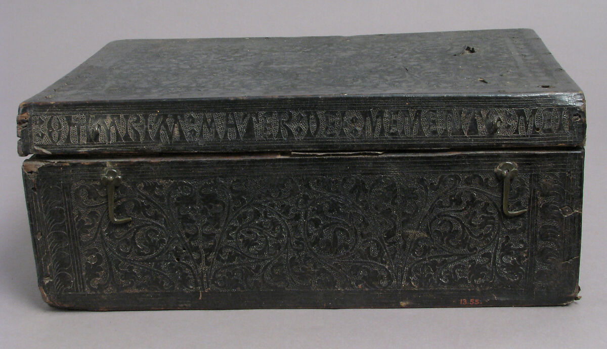Box, Leather (tooled) over wood core, Italian