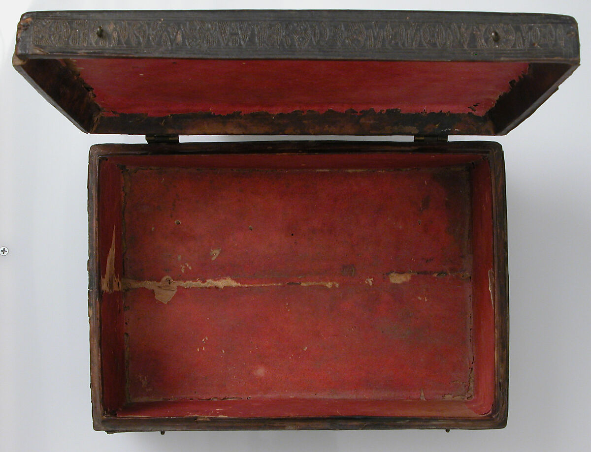 Box, Leather (tooled) over wood core, Italian