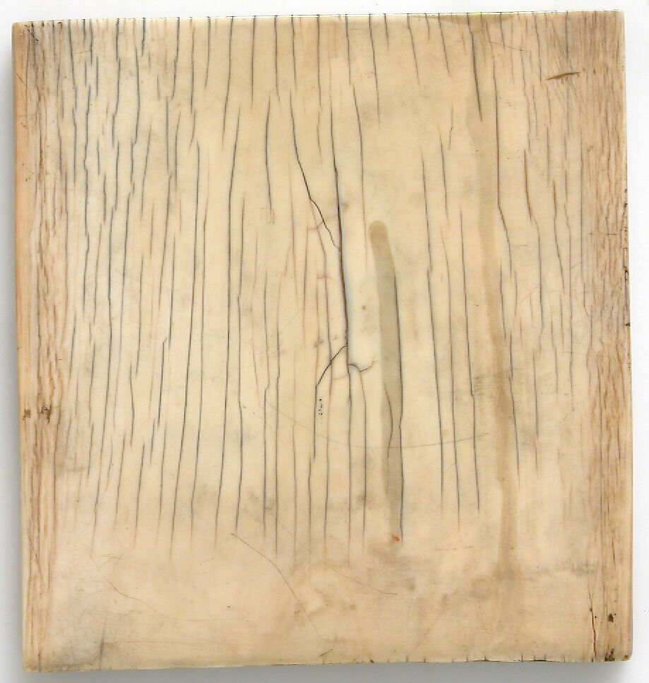 Panel with Coronation of the Virgin, Elephant ivory, European (Medieval style)