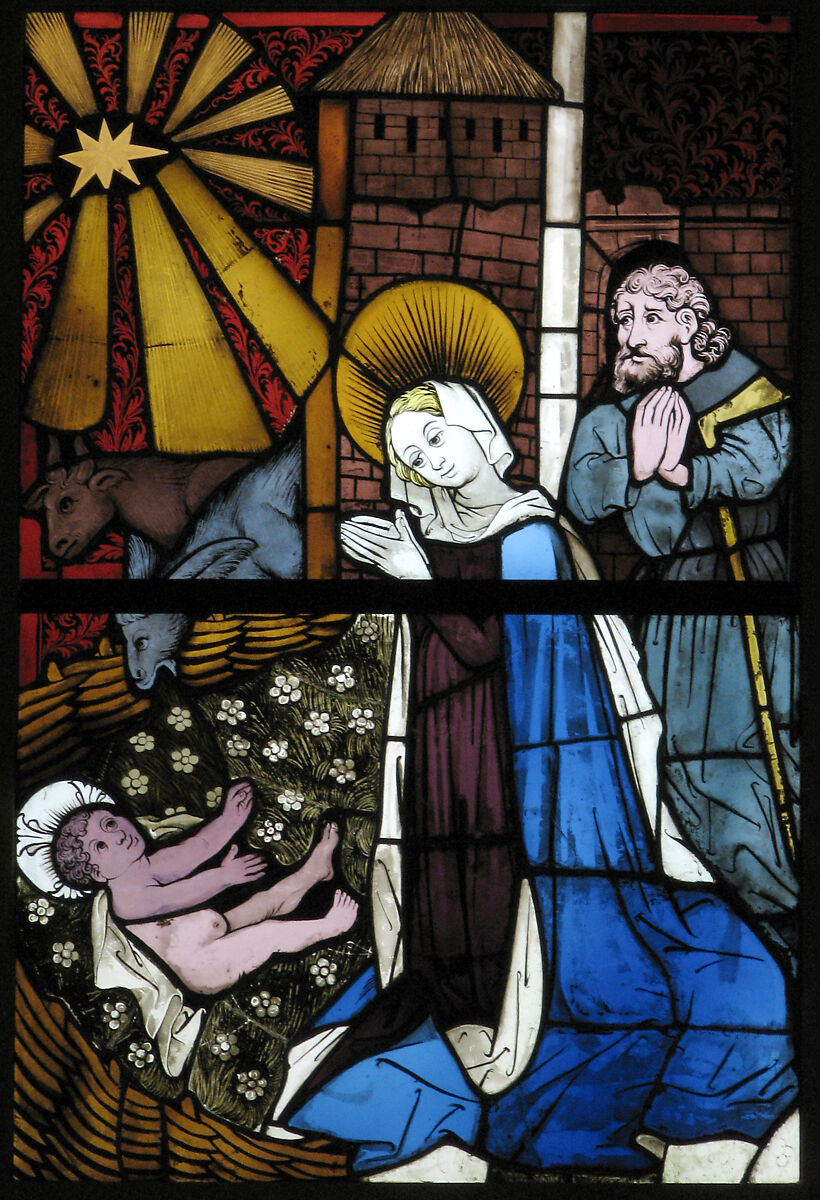 nativity scene stained glass