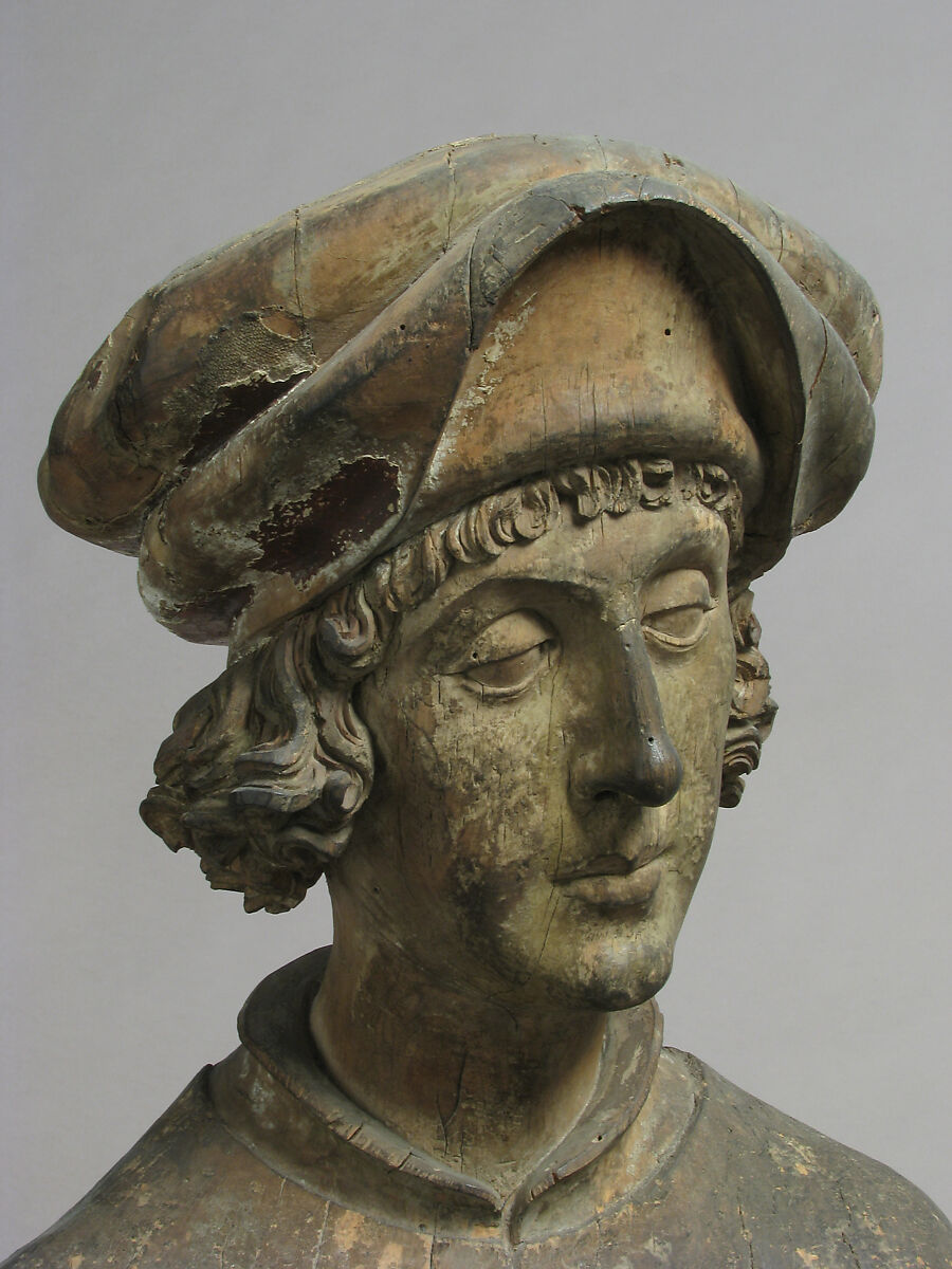 Portrait Bust of a Young Man, Wood with trace of polychromy, German