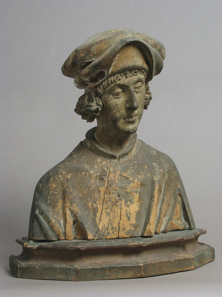Portrait Bust of a Young Man, Wood with trace of polychromy, German