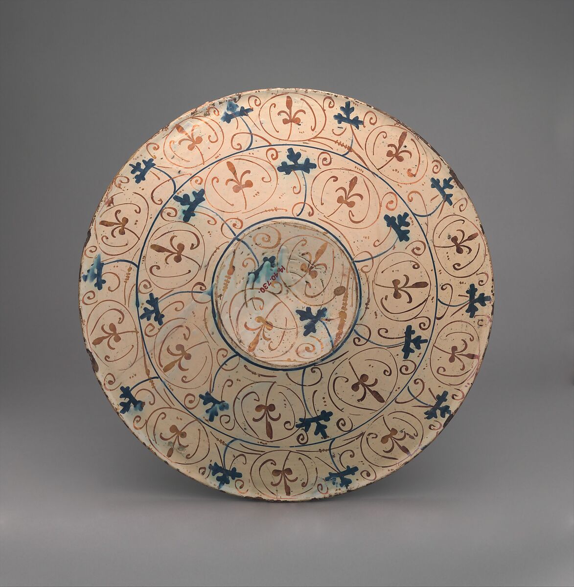 Plate, Tin-glazed earthenware, Spanish