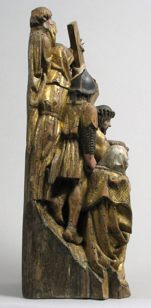 The Way to Calvary, with Saint Veronica Receiving the Veil Imprinted with the Face of Christ, Walnut, paint and gilding, South Netherlandish