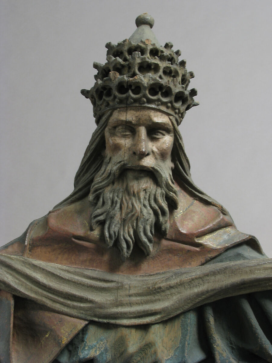 Sculpture of God The Father from Frame, Wood, polychromy, traces of gilding, French