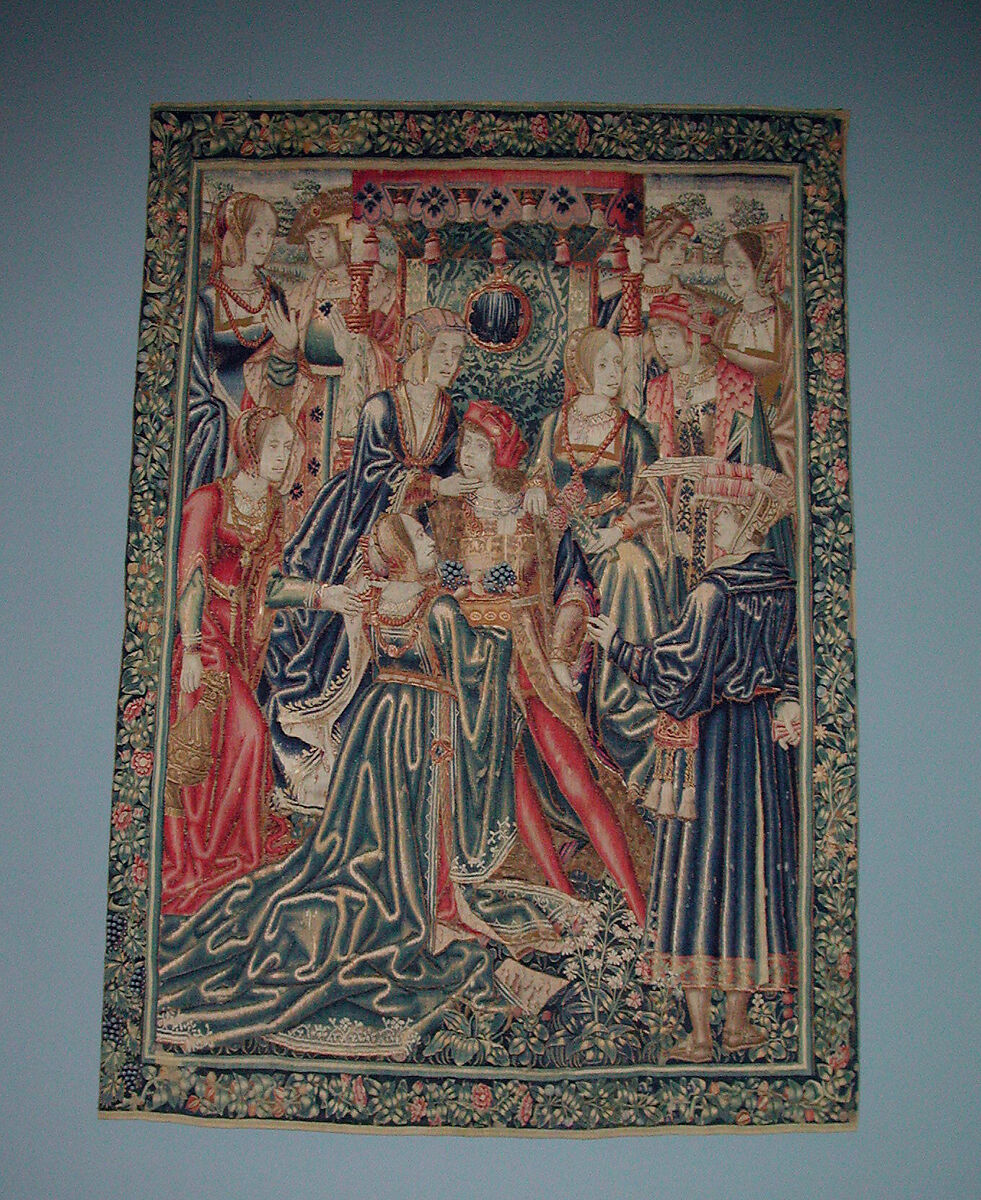 Two Episodes from the Parable of the Prodigal Son: The Prodigal among the Harlots, Wool warp;  wool and silk wefts, South Netherlandish