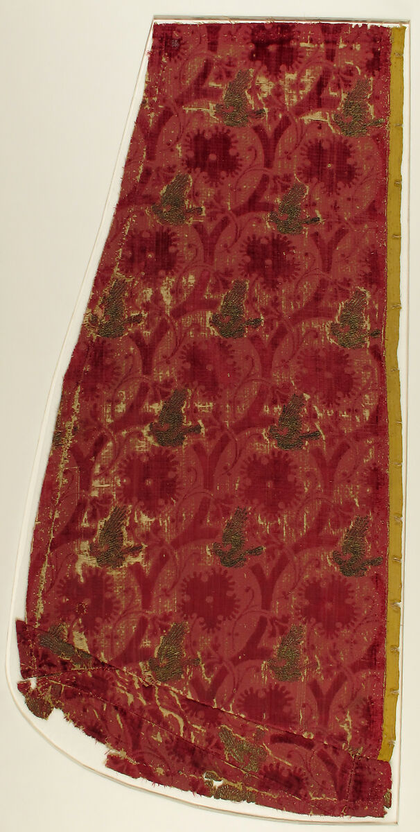 Textile with Brocade, Velvet, silver thread, Italian 