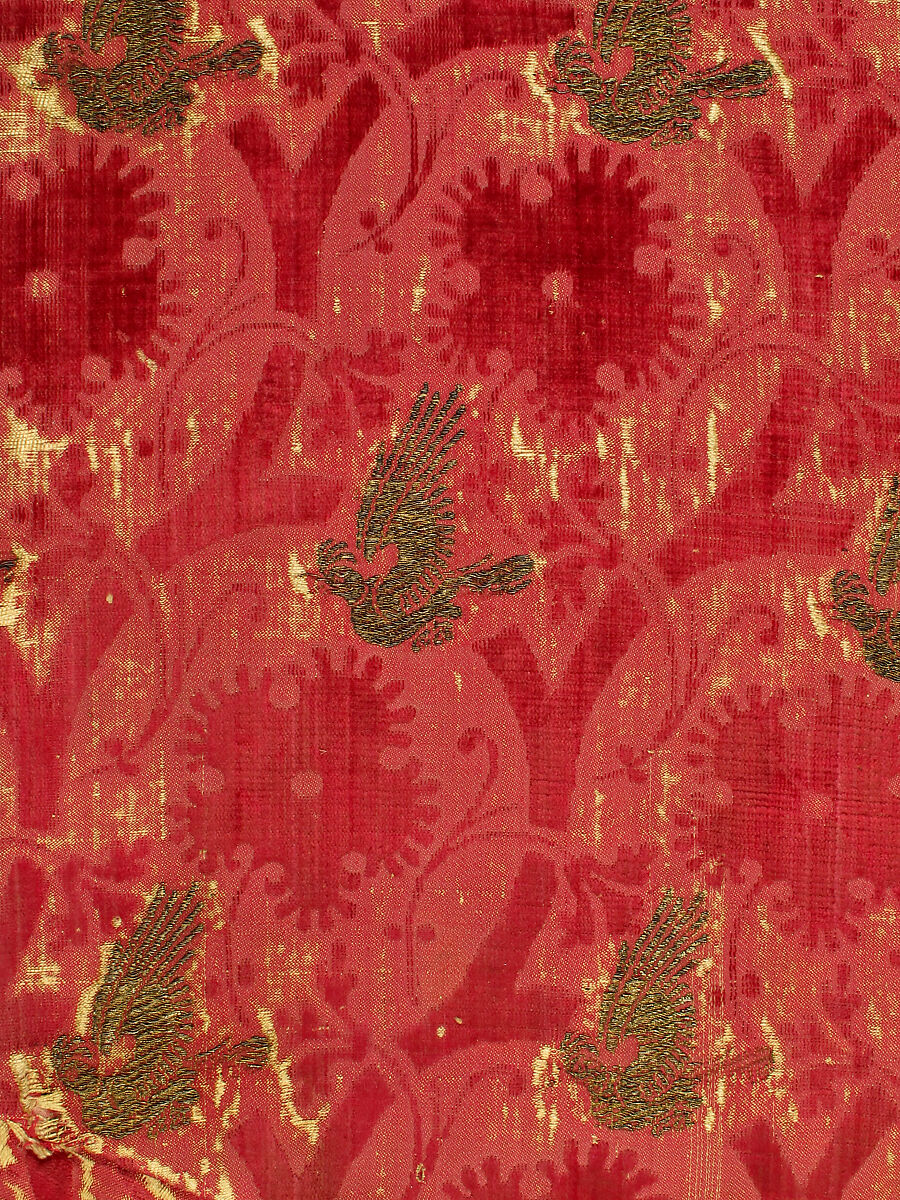 Textile with Brocade, Velvet, silver thread, Italian