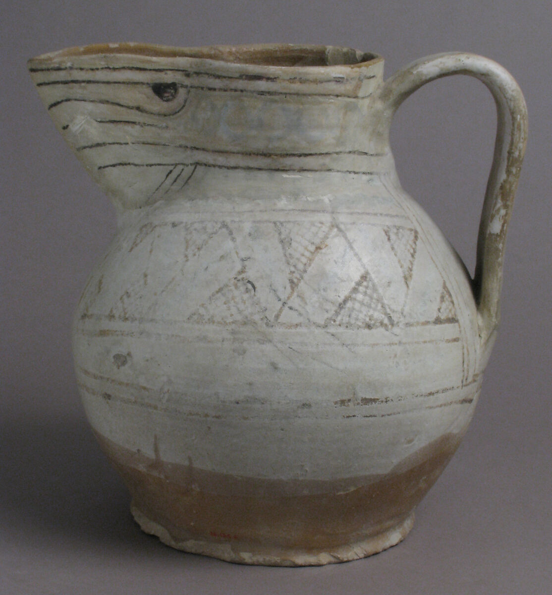 Jug, Earthenware, tin-glaze (Majolica), Italian