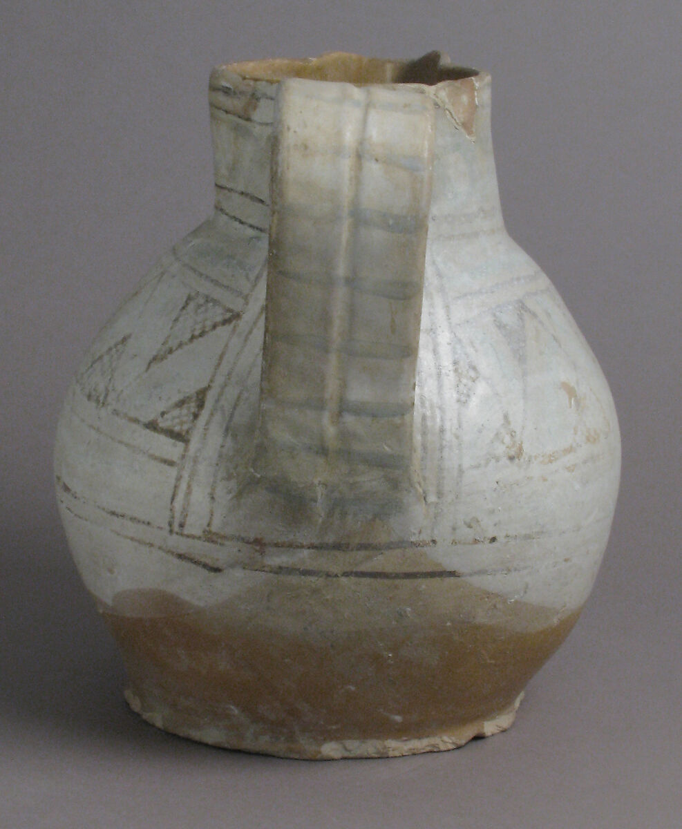 Jug, Earthenware, tin-glaze (Majolica), Italian