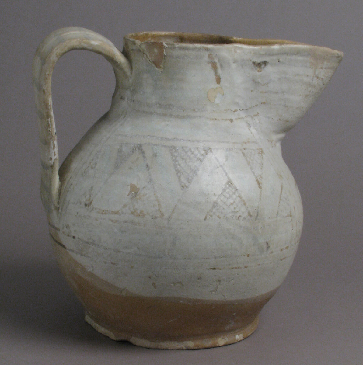 Jug, Earthenware, tin-glaze (Majolica), Italian