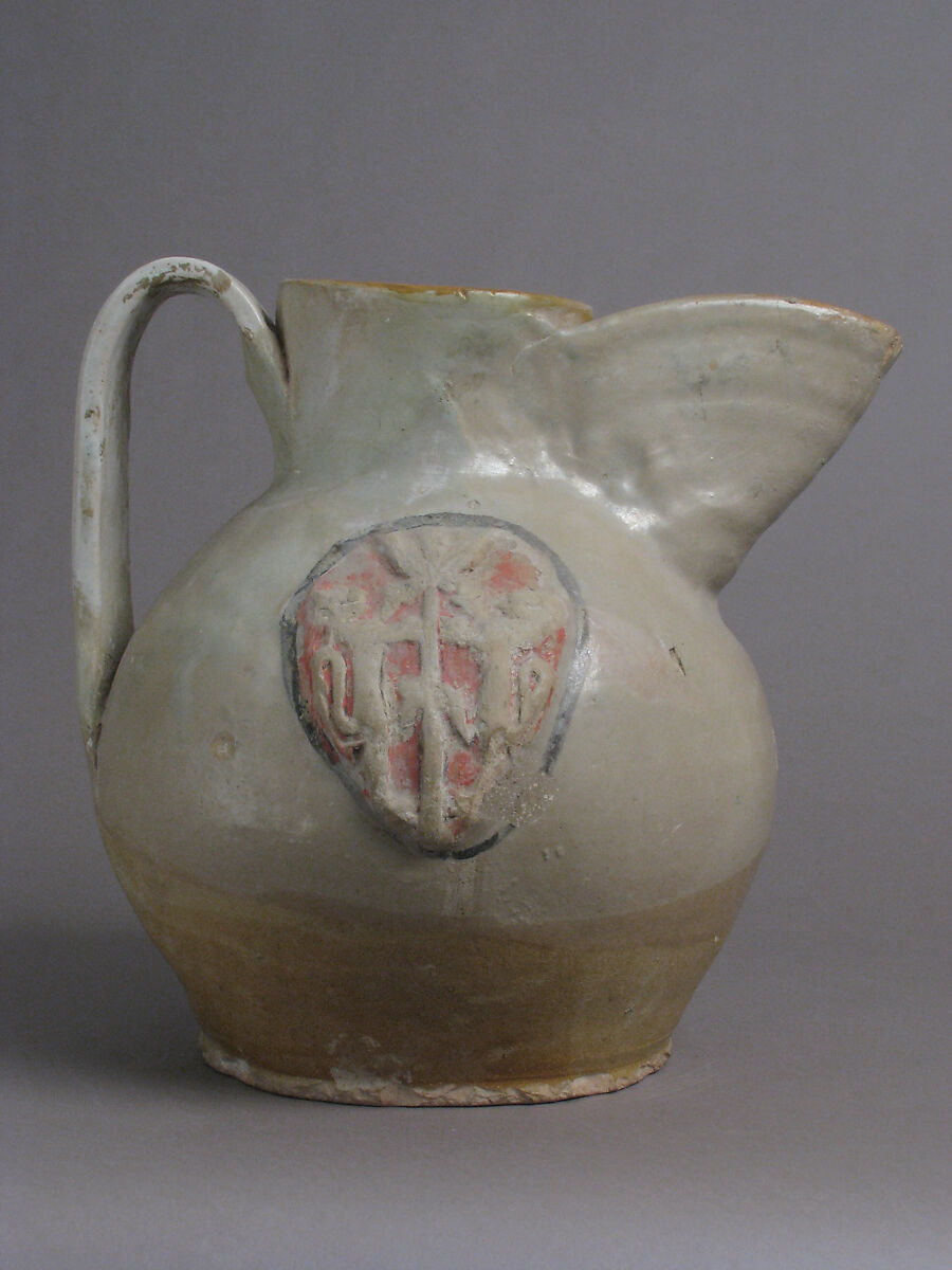Jug, Earthenware, tin-glaze (Majolica), Italian