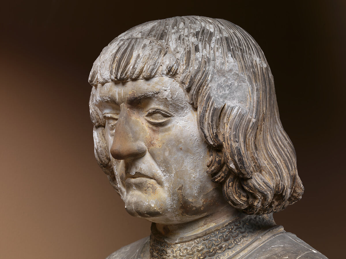 Pietà with Donors, Limestone, traces of polychromy, French