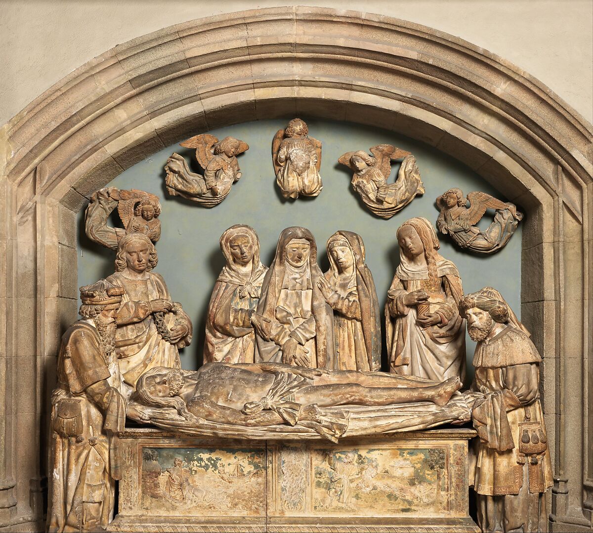 Entombment of Christ, Limestone, polychromy, French 