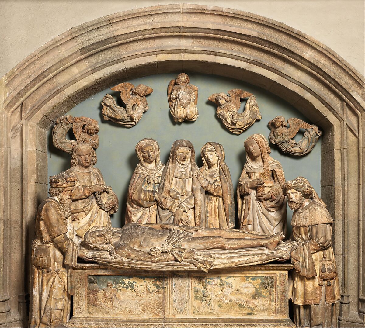 Entombment of Christ, Limestone, polychromy, French