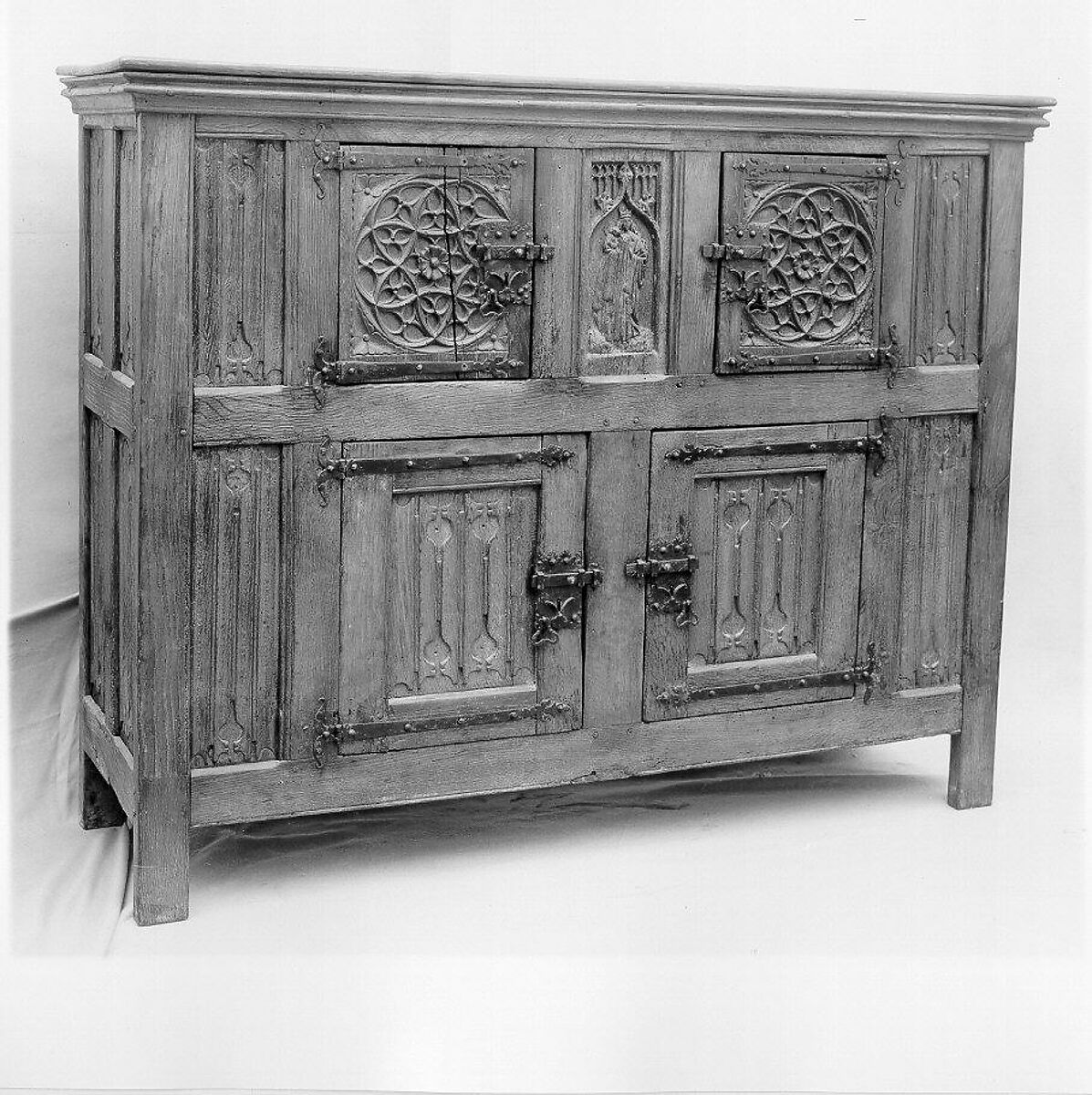 Cupboard, Wood, iron mounts, South Netherlandish 