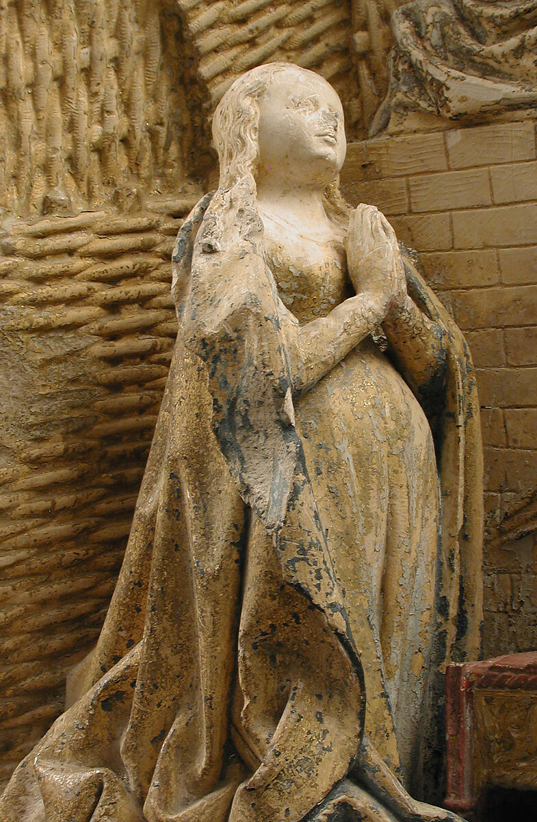 Nativity, Circle of Antoine Le Moiturier (French, ca. 1425–ca. 1497), Limestone with later paint and gilding, French