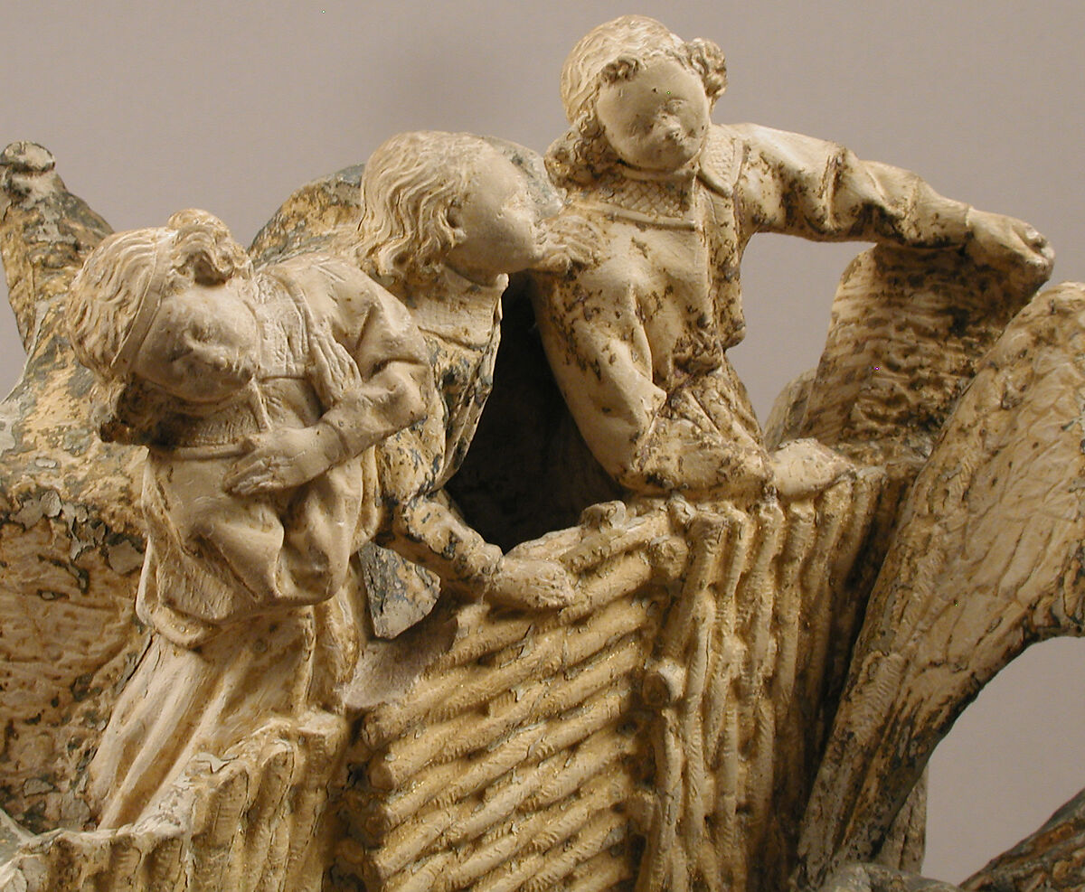 Nativity, Circle of Antoine Le Moiturier (French, ca. 1425–ca. 1497), Limestone with later paint and gilding, French