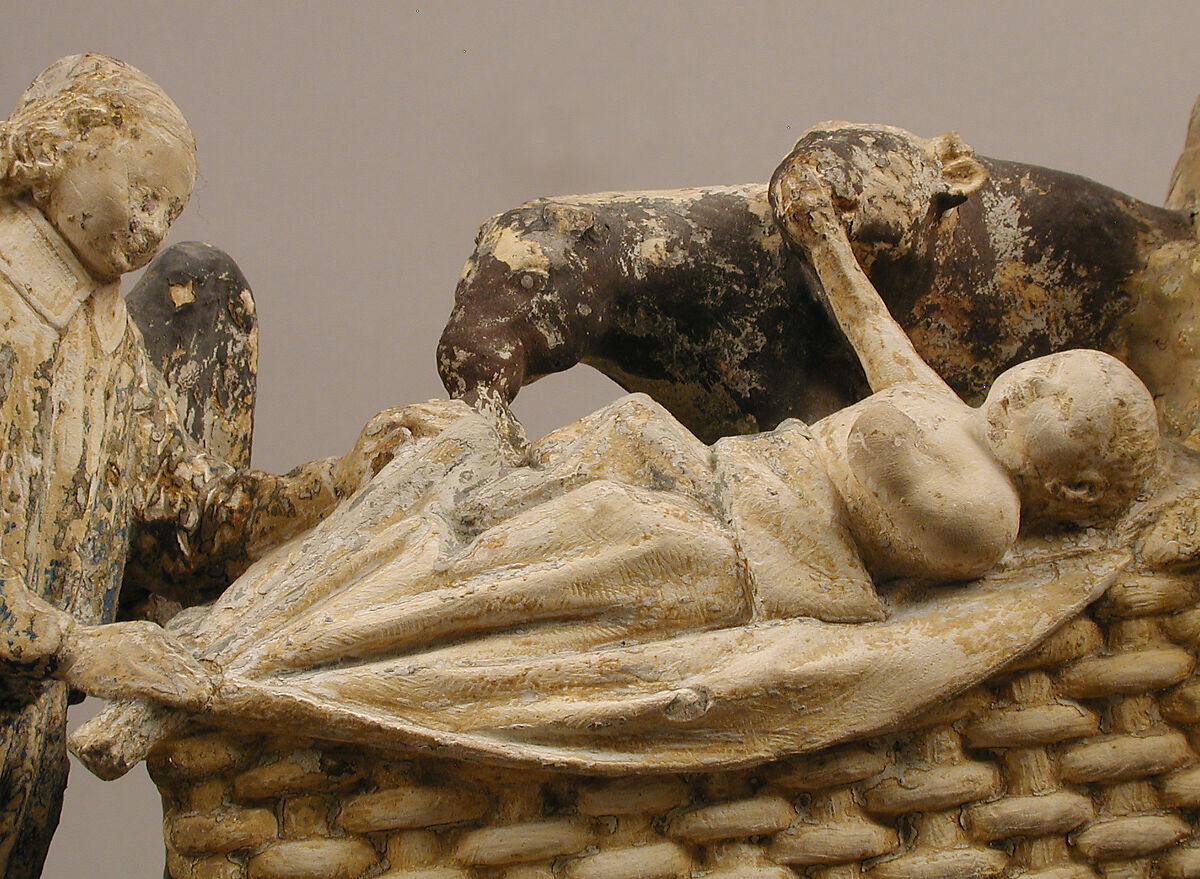 Nativity, Circle of Antoine Le Moiturier (French, ca. 1425–ca. 1497), Limestone with later paint and gilding, French