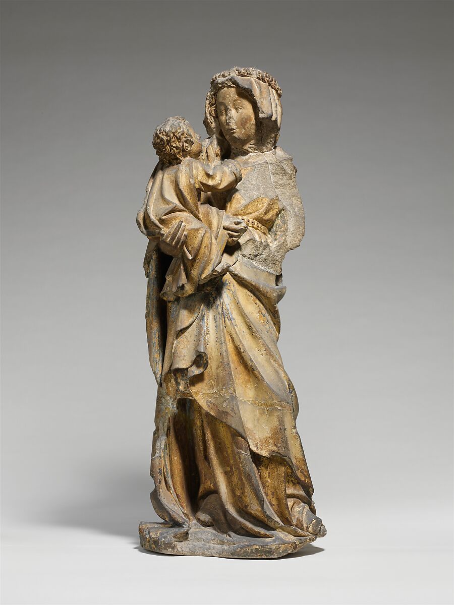 Virgin and Child, Limestone with traces of paint, French 