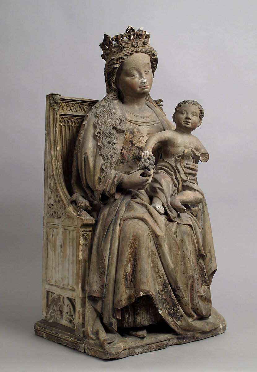 Virgin and Child, Limestone, traces of polychromy, French