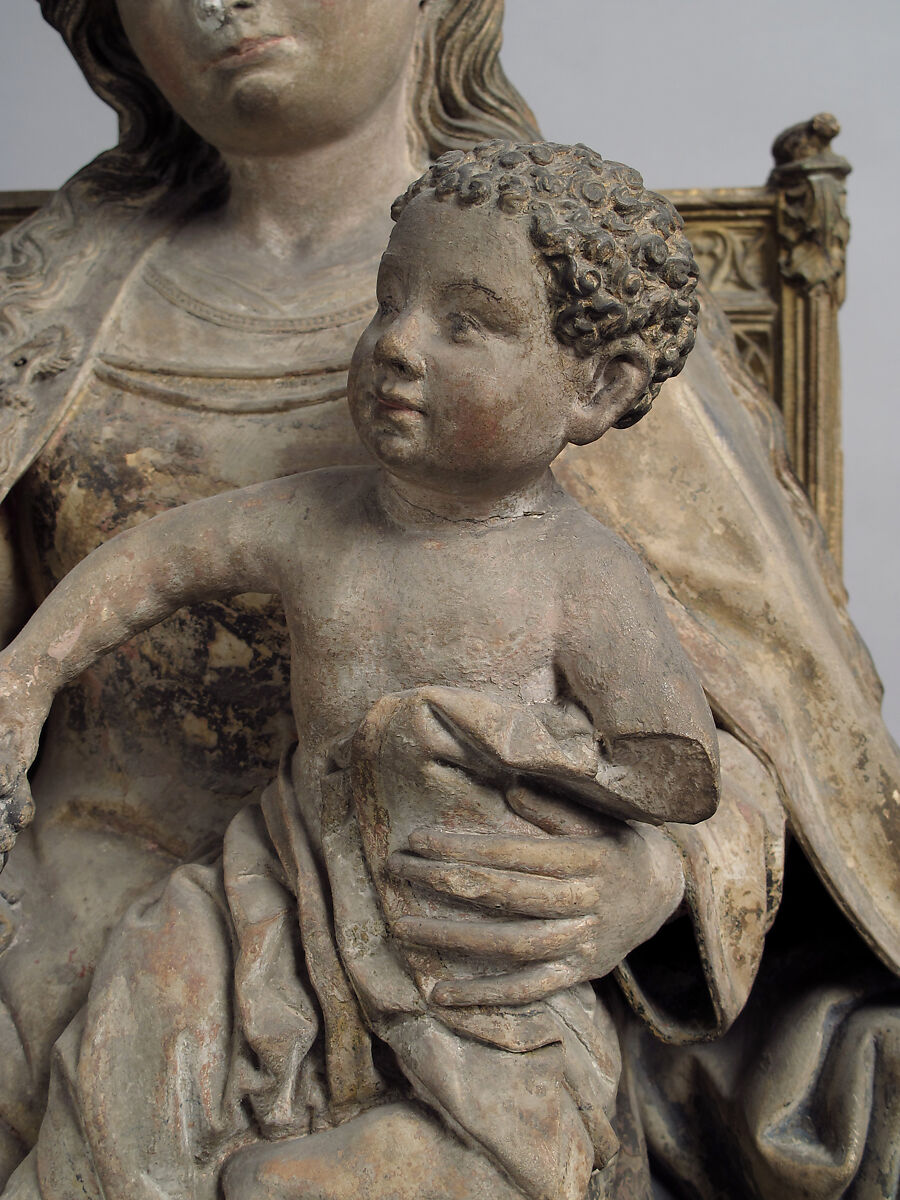 Virgin and Child, Limestone, traces of polychromy, French
