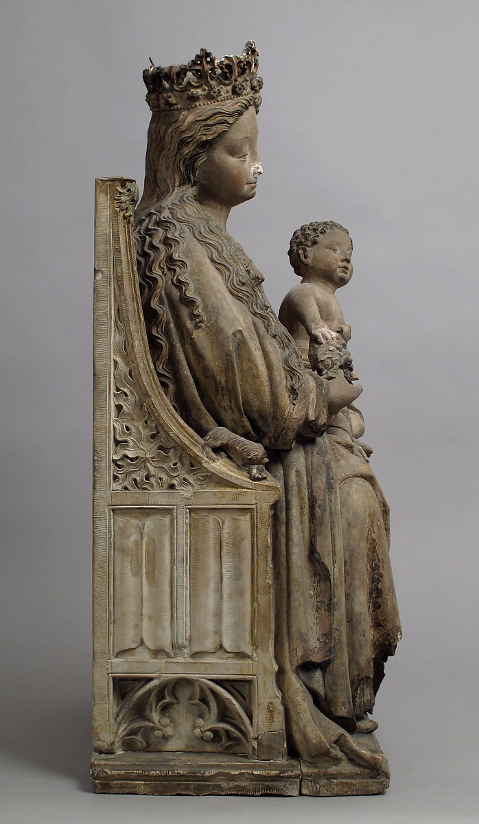 Virgin and Child, Limestone, traces of polychromy, French
