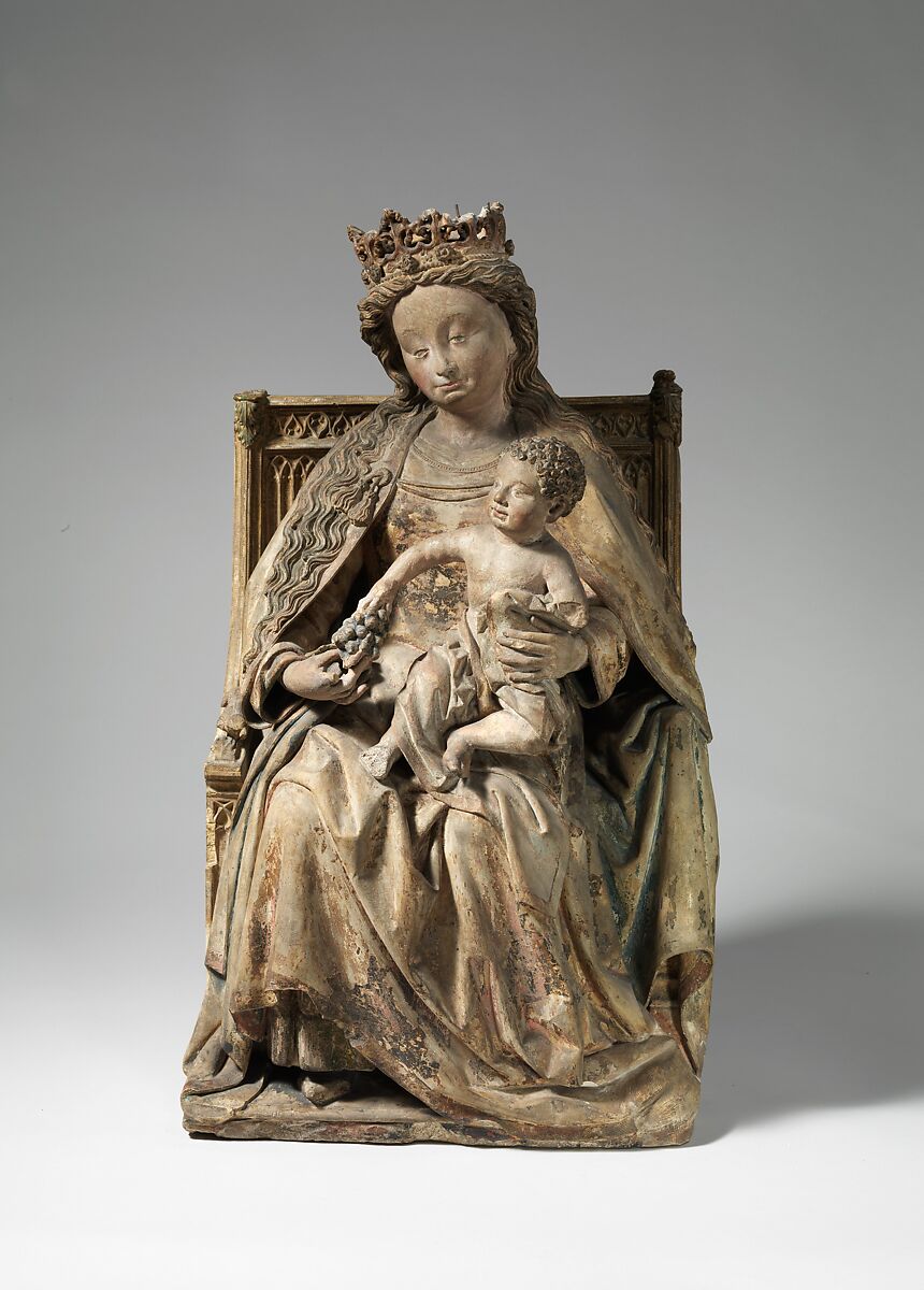 Virgin and Child, Limestone, traces of polychromy, French 