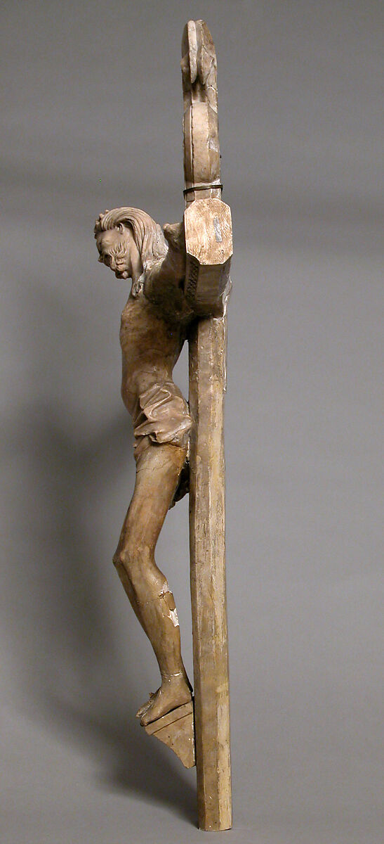 Crucifix, Follower of the Master of Rimini, Alabaster, wood, and plaster, South Netherlandish (?)