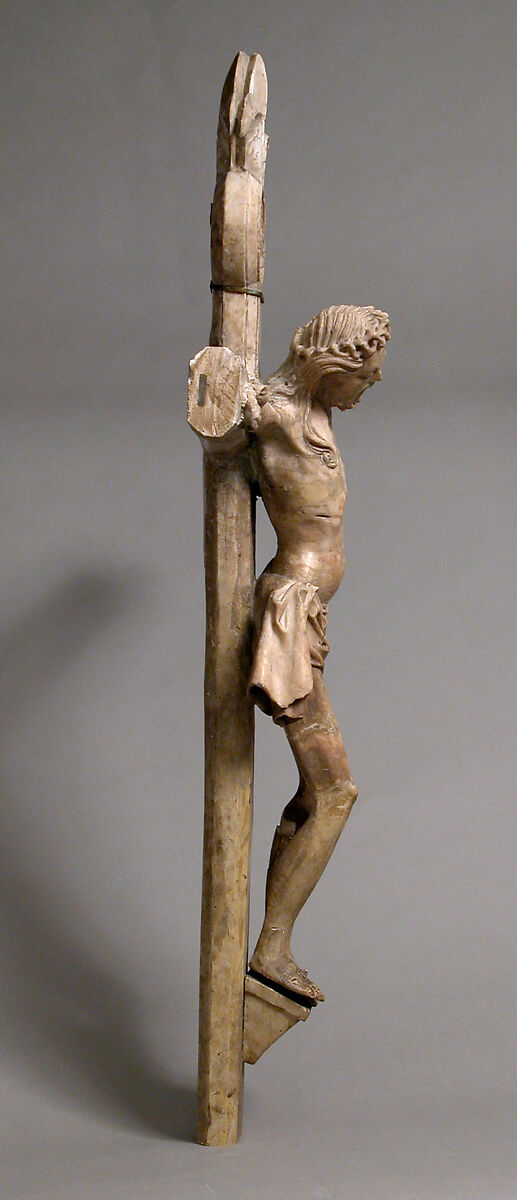 Crucifix, Follower of the Master of Rimini, Alabaster, wood, and plaster, South Netherlandish (?)