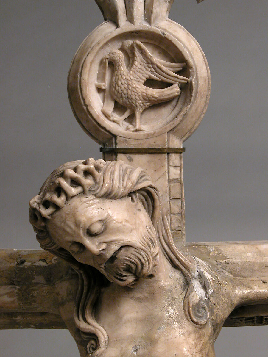 Crucifix, Follower of the Master of Rimini, Alabaster, wood, and plaster, South Netherlandish (?)